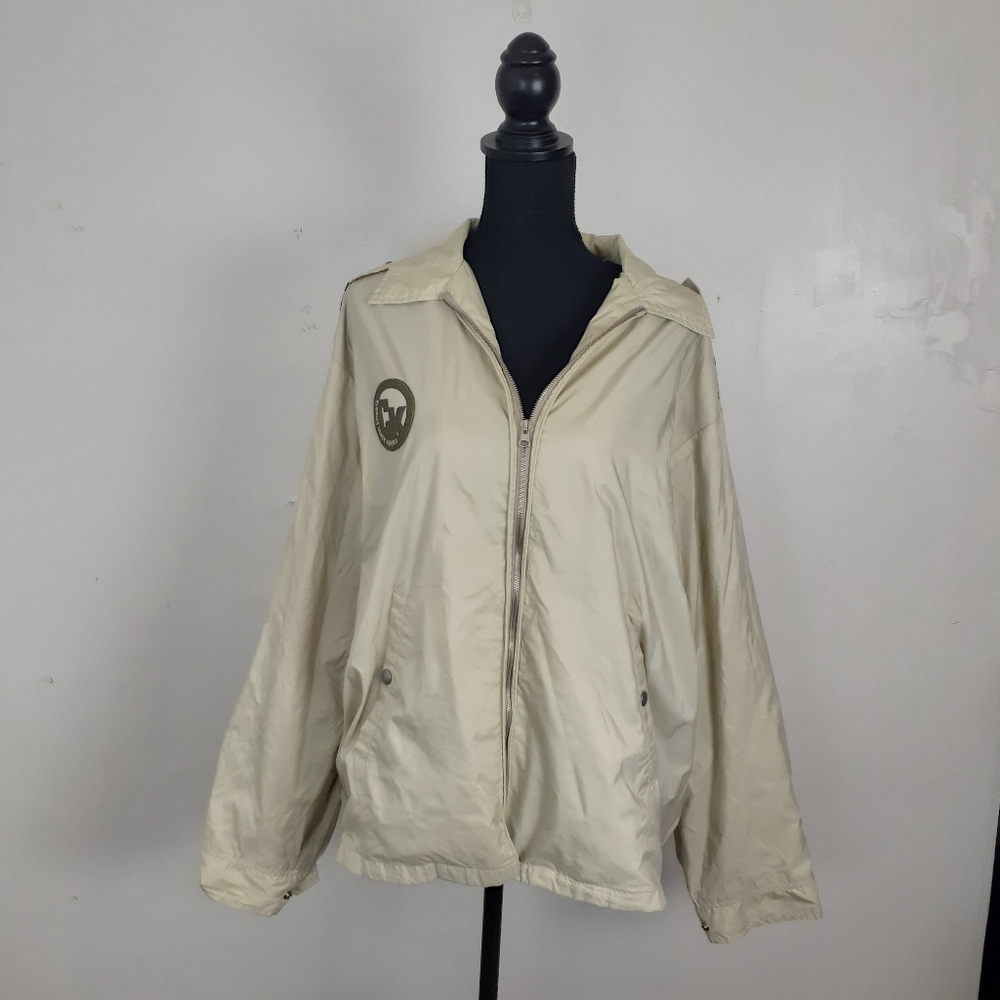 Vintage Y2K 90s Calvin Klein Windbreaker Jacket Unisex Full Zip Logo Patch